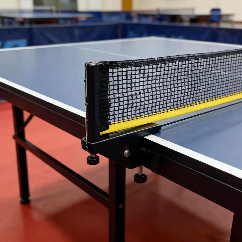 ARIX Table Tennis Net Set - Clamp-On Adjustable Design - Foldable Metal Bracket for Tables up to 4cm Thick - Black & Yellow