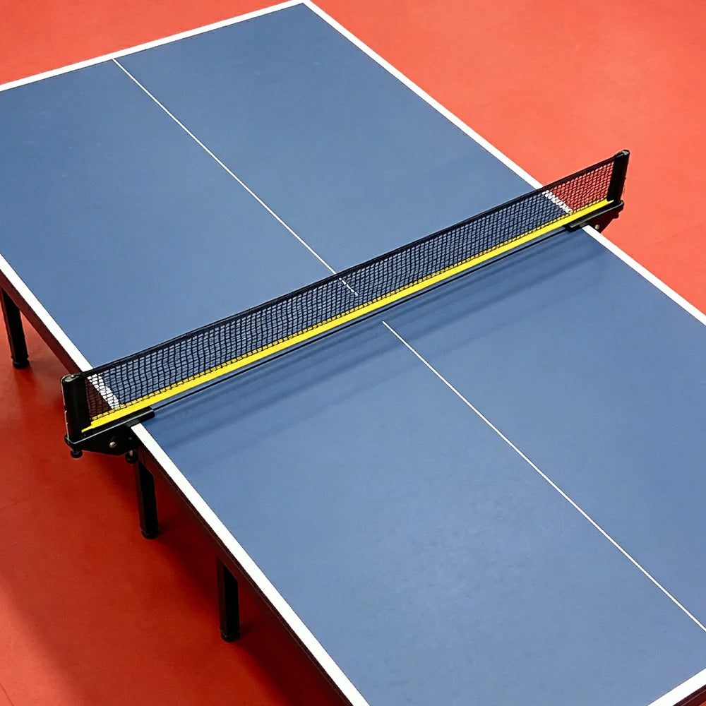 ARIX Table Tennis Net Set - Clamp-On Adjustable Design - Foldable Metal Bracket for Tables up to 4cm Thick - Black & Yellow