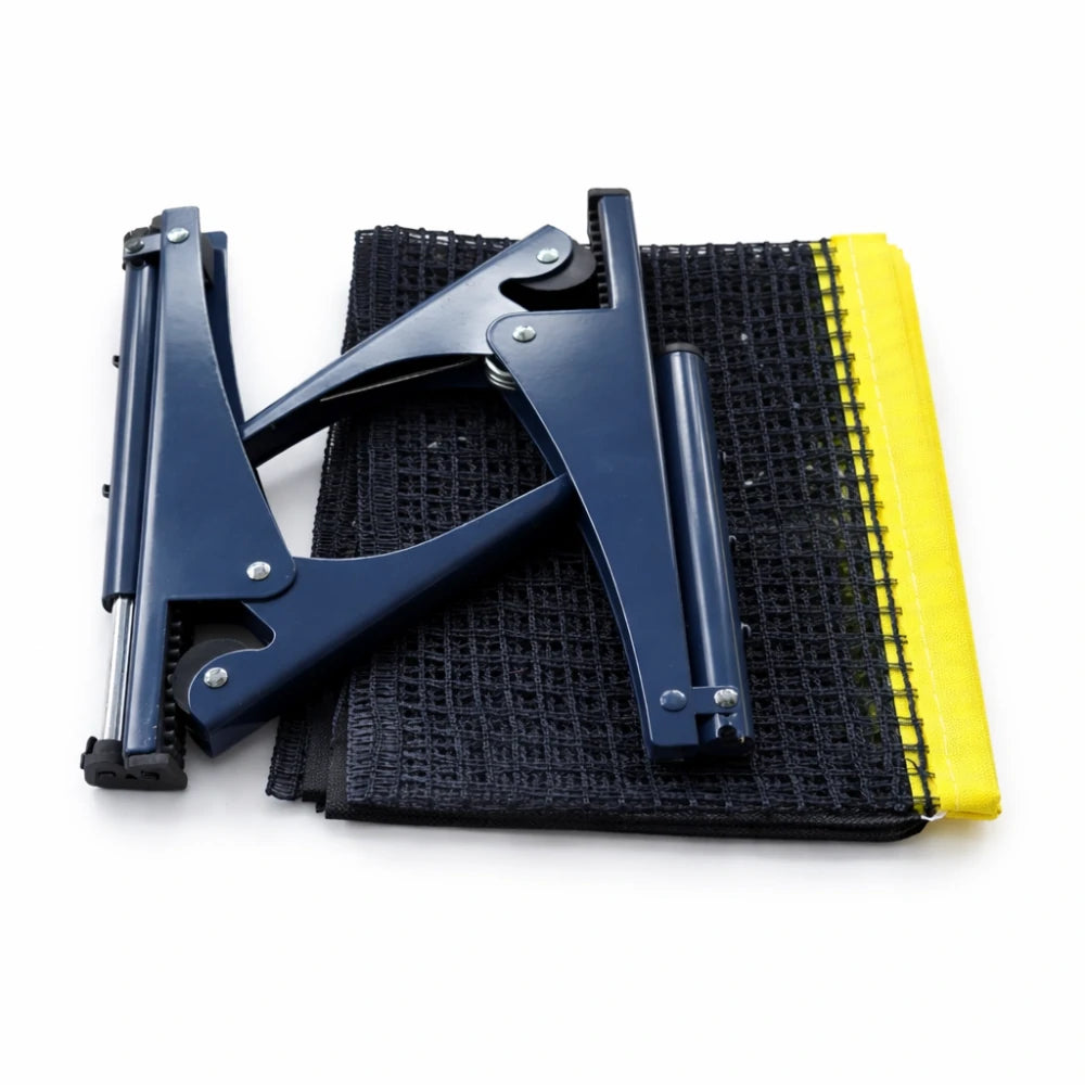 ARIX Table Tennis Net Set - Clamp-On Adjustable Design - Foldable Metal Bracket for Tables up to 4cm Thick - Black & Yellow