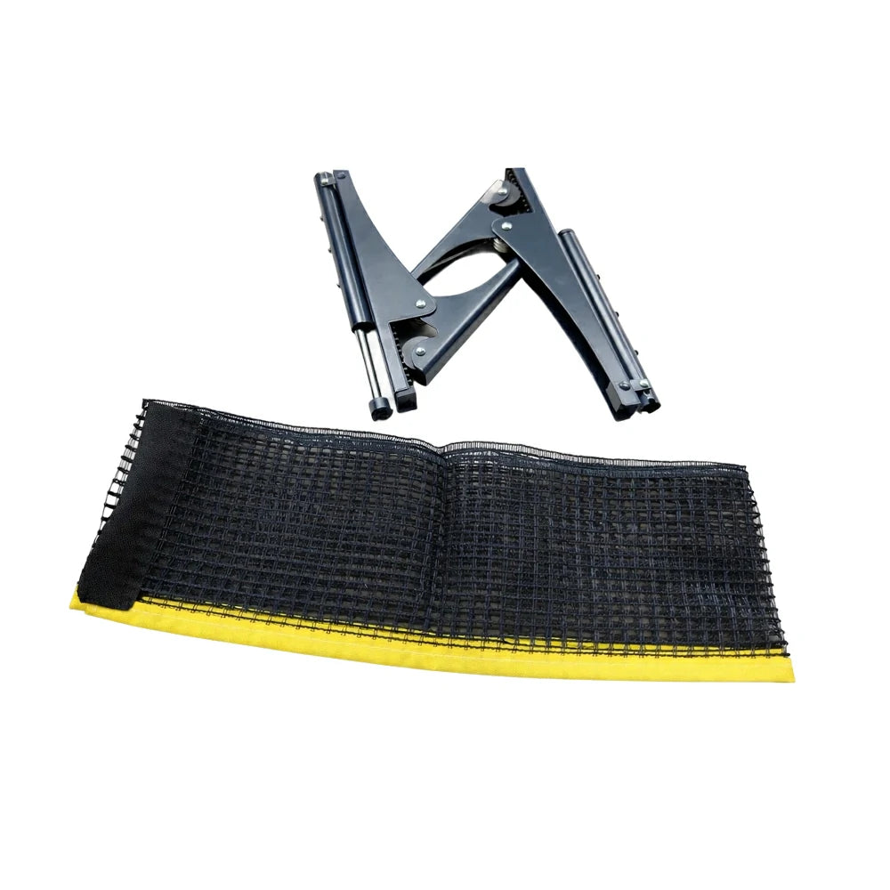 ARIX Table Tennis Net Set - Clamp-On Adjustable Design - Foldable Metal Bracket for Tables up to 4cm Thick - Black & Yellow