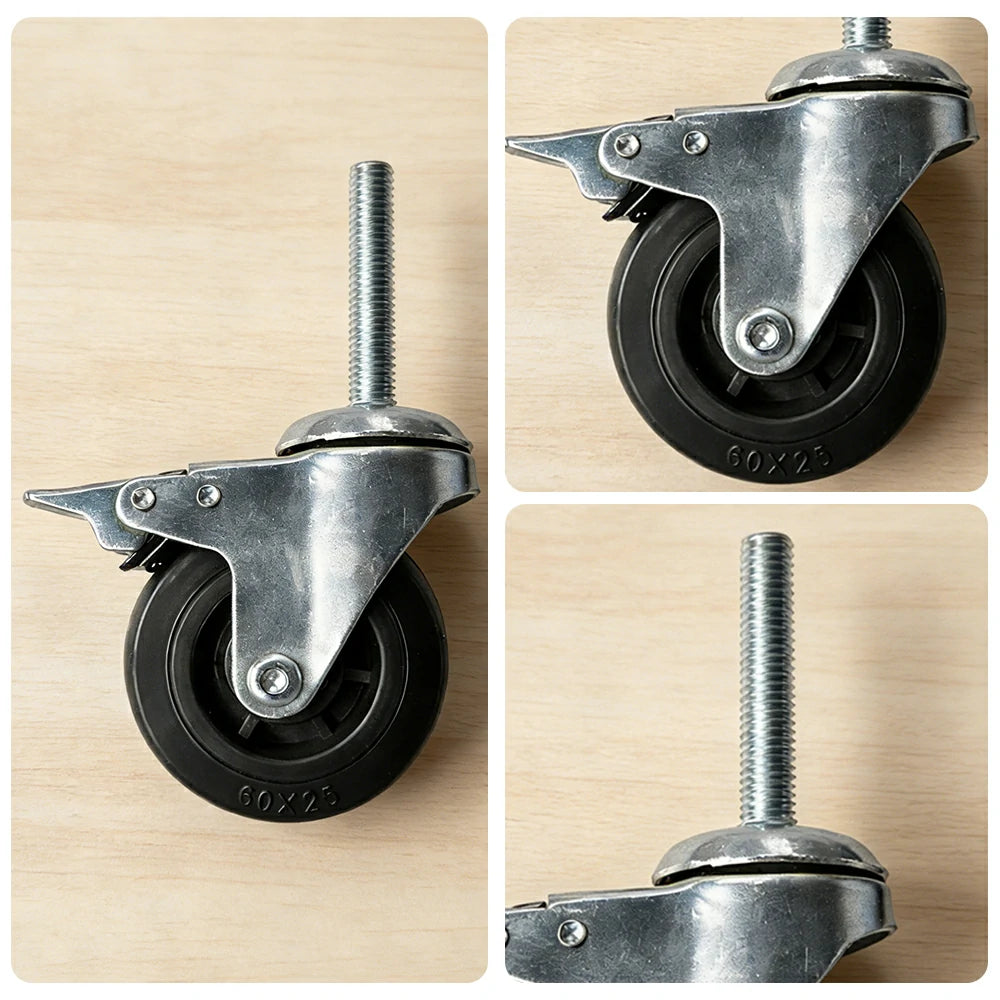 ARIX 50mm Adjustable Table Legs with Caster Wheels 4pcs - Level & Stable Support - Heavy-Duty Metal - Replacement for Indoor Table Tennis Tables