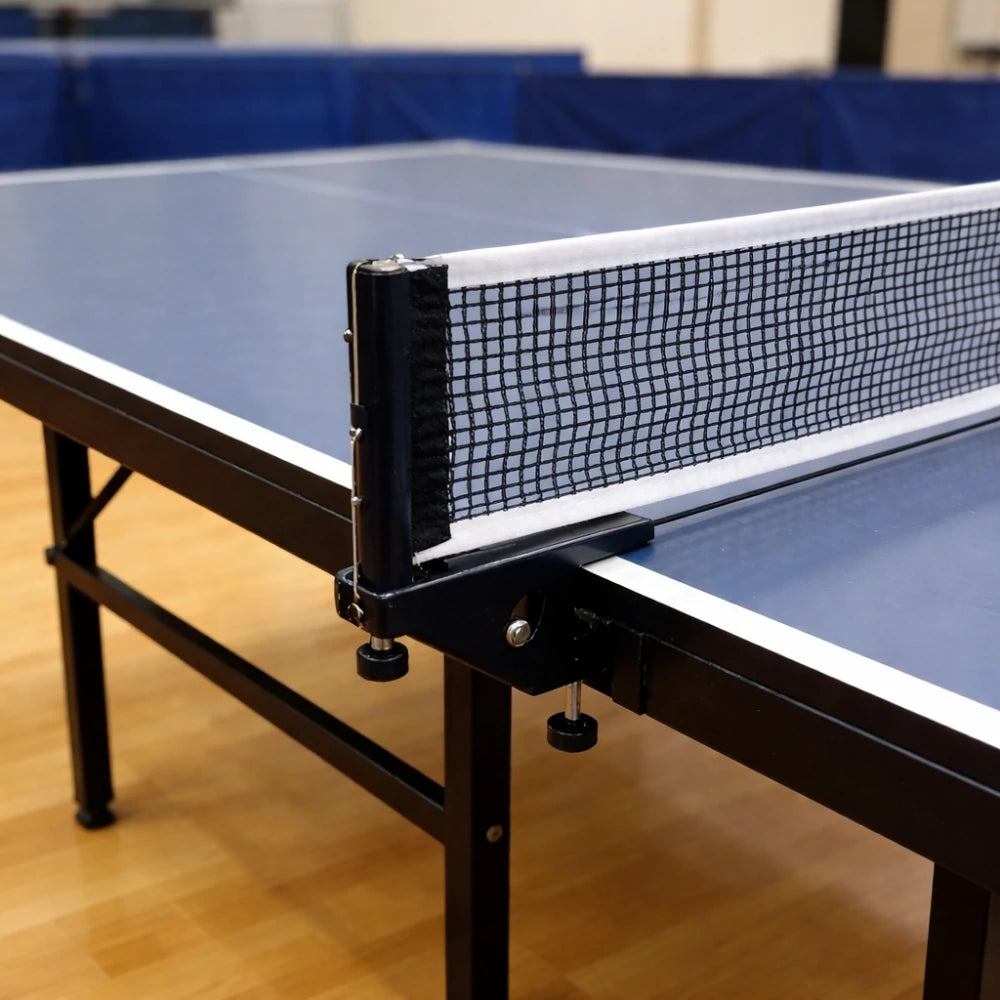 ARIX Table Tennis Net Set - Clamp-On Adjustable Design - Foldable Metal Bracket for Tables up to 4cm Thick - Black & White