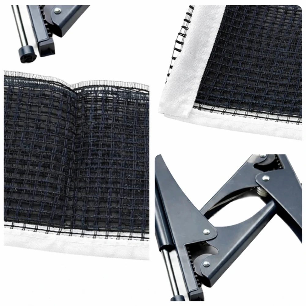 ARIX Table Tennis Net Set - Clamp-On Adjustable Design - Foldable Metal Bracket for Tables up to 4cm Thick - Black & White