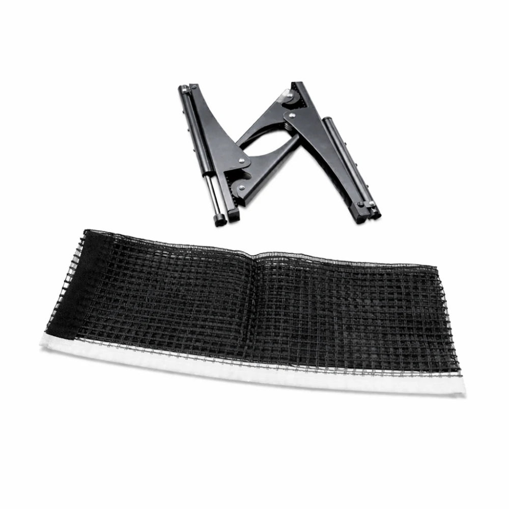 ARIX Table Tennis Net Set - Clamp-On Adjustable Design - Foldable Metal Bracket for Tables up to 4cm Thick - Black & White