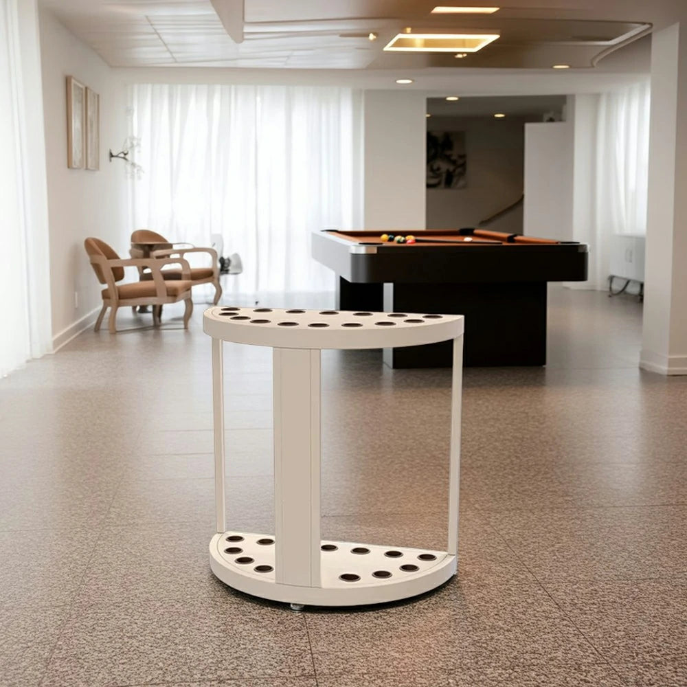 ARIX 15-Hole Cue Rack Space-Saving High-Capacity Iron Frame Rust-Resistant Baked Finish Multi-Slot Design with Soft Rubber Inserts - Beige