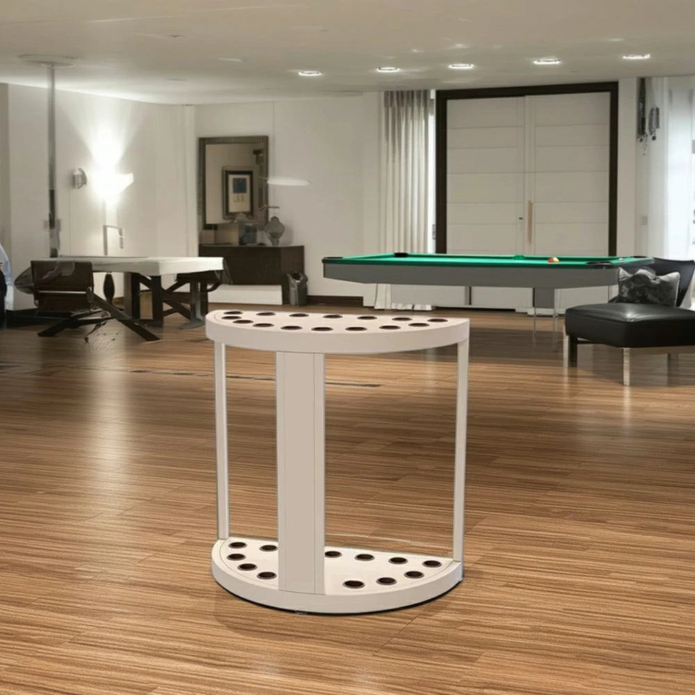 ARIX 15-Hole Cue Rack Space-Saving High-Capacity Iron Frame Rust-Resistant Baked Finish Multi-Slot Design with Soft Rubber Inserts - Beige