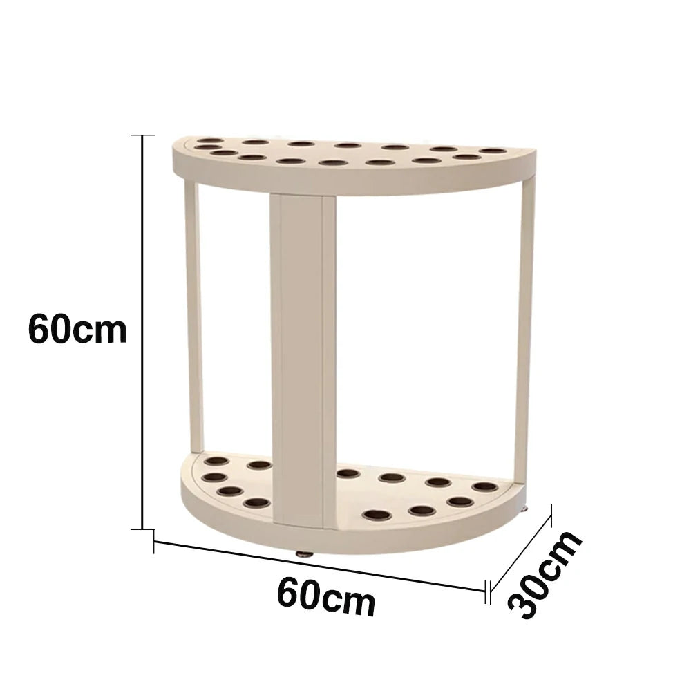 ARIX 15-Hole Cue Rack Space-Saving High-Capacity Iron Frame Rust-Resistant Baked Finish Multi-Slot Design with Soft Rubber Inserts - Beige