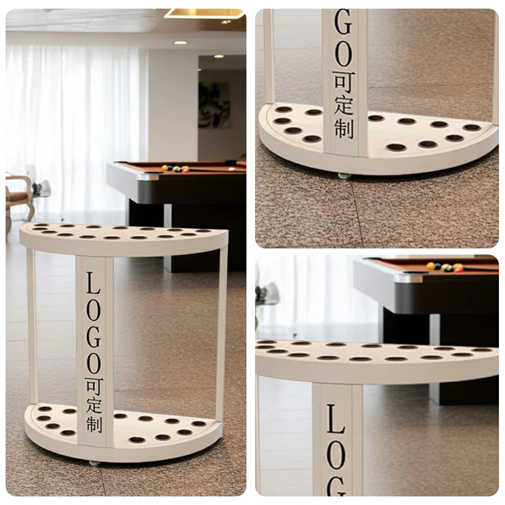 ARIX 15-Hole Cue Rack Space-Saving High-Capacity Iron Frame Rust-Resistant Baked Finish Multi-Slot Design with Soft Rubber Inserts - Beige