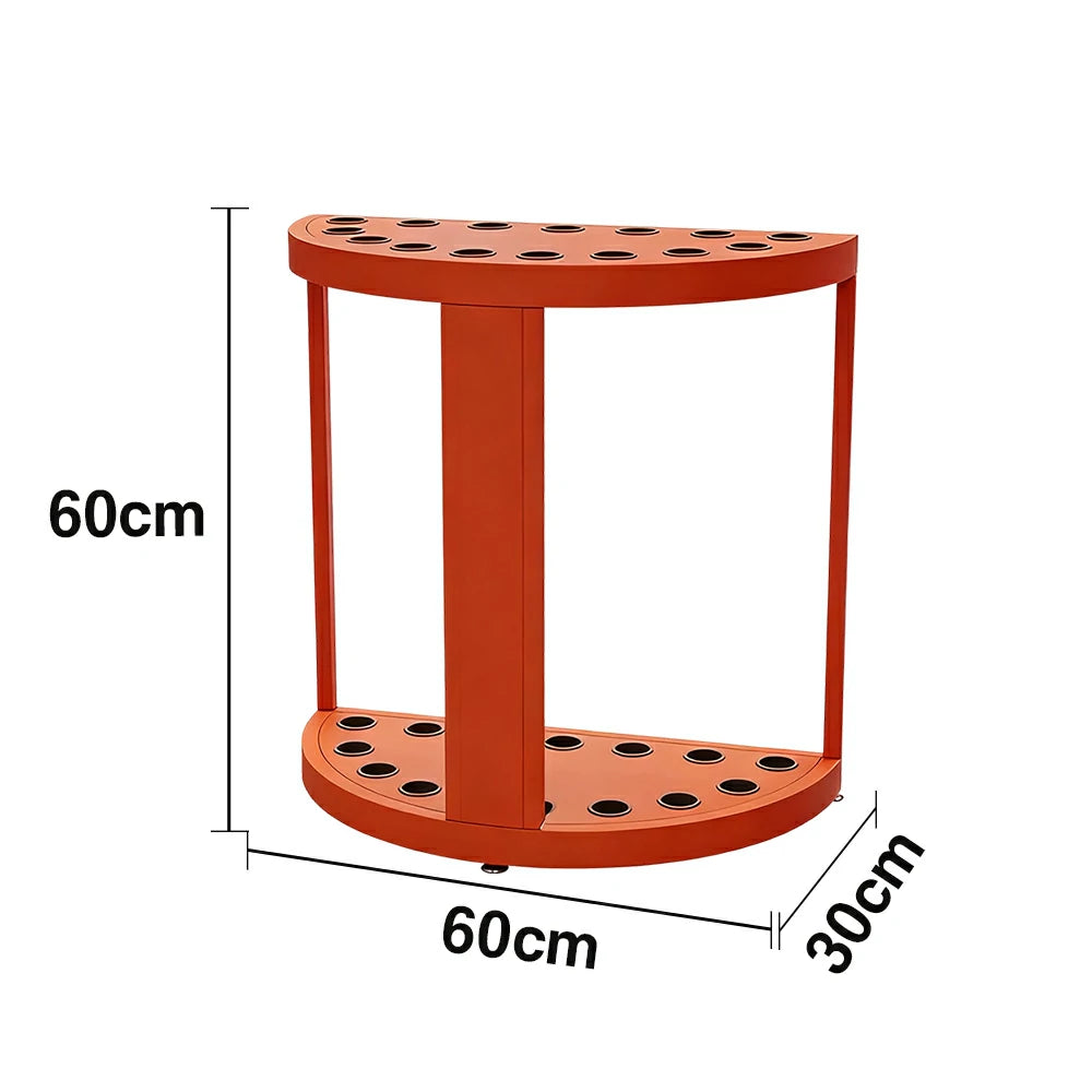 ARIX 15-Hole Cue Rack Space-Saving High-Capacity Iron Frame Rust-Resistant Baked Finish Multi-Slot Design with Soft Rubber Inserts - Orange