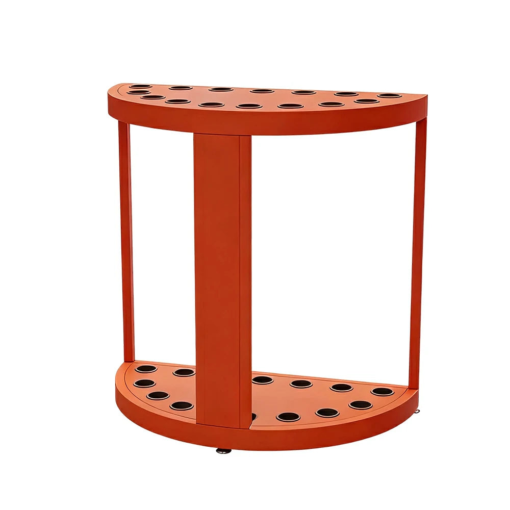 ARIX 15-Hole Cue Rack Space-Saving High-Capacity Iron Frame Rust-Resistant Baked Finish Multi-Slot Design with Soft Rubber Inserts - Orange