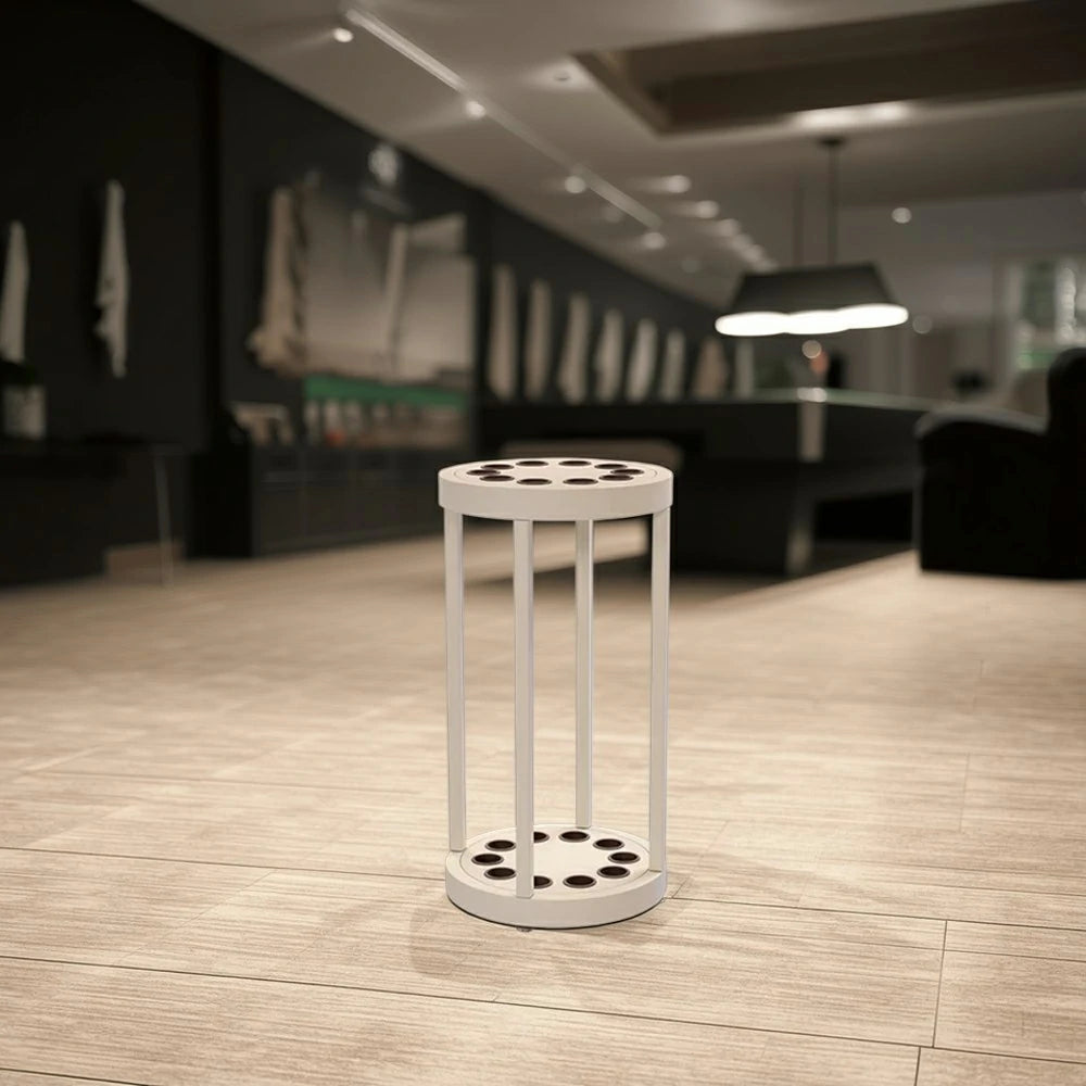 ARIX 10-Hole Cue Rack Space-Saving High-Capacity Iron Frame Rust-Resistant Baked Finish Multi-Slot Design with Soft Rubber Inserts - Beige