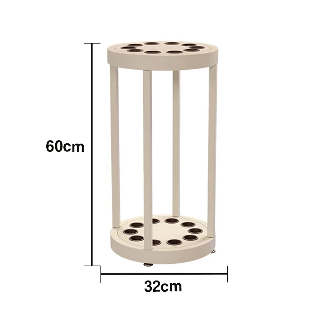 ARIX 10-Hole Cue Rack Space-Saving High-Capacity Iron Frame Rust-Resistant Baked Finish Multi-Slot Design with Soft Rubber Inserts - Beige