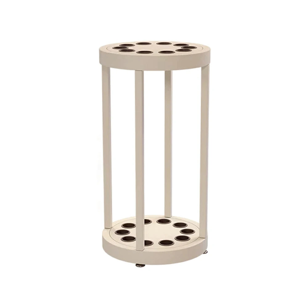 ARIX 10-Hole Cue Rack Space-Saving High-Capacity Iron Frame Rust-Resistant Baked Finish Multi-Slot Design with Soft Rubber Inserts - Beige