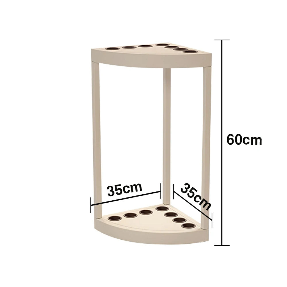 ARIX 7-Hole Cue Rack Space-Saving High-Capacity Iron Frame Rust-Resistant Baked Finish Triangle Shape Design with Soft Rubber Inserts - Beige