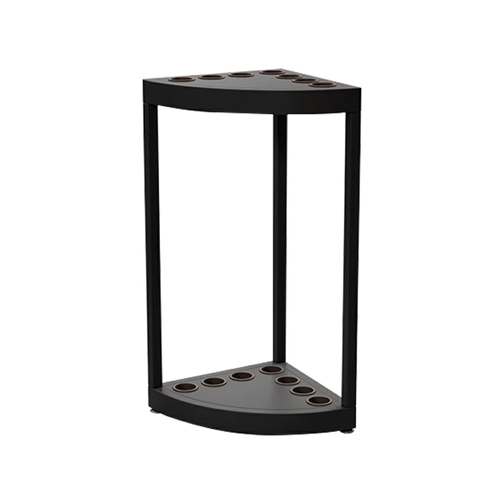 ARIX 7-Hole Cue Rack Space-Saving High-Capacity Iron Frame Rust-Resistant Baked Finish Triangle Shape Design with Soft Rubber Inserts - Black