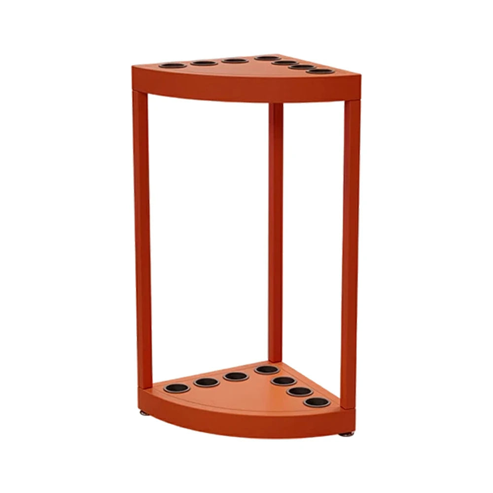 ARIX 7-Hole Cue Rack Space-Saving High-Capacity Iron Frame Rust-Resistant Baked Finish Triangle Shape Design with Soft Rubber Inserts - Orange