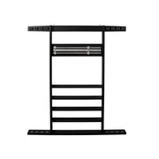 ARIX Wall Cue Rack, 8-Cue Solid Wood Holder with Built-In Scoreboard & Triangle Hook - Black