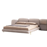 LUXORA B1068 150/180cm Length Solid Wood Frame Matte Tech Fabric Bed-White