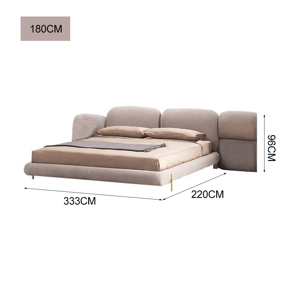 LUXORA B1068 150/180cm Length Solid Wood Frame Matte Tech Fabric Bed-White