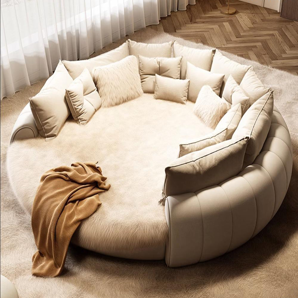 LUXORA B1175 260cm Length Solid Wood Frame Fabric Bed-White