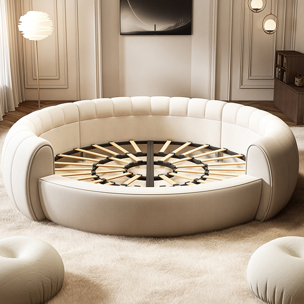 LUXORA B1175 260cm Length Solid Wood Frame Fabric Bed-White