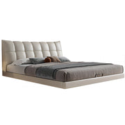 LUXORA B1195 150/180cm Length Solid Wood Frame Cowhide Bed-White