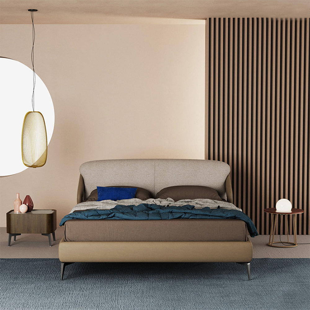 LUXORA B1291 150/180cm Length Solid Wood Frame Premium Linen Bed-White