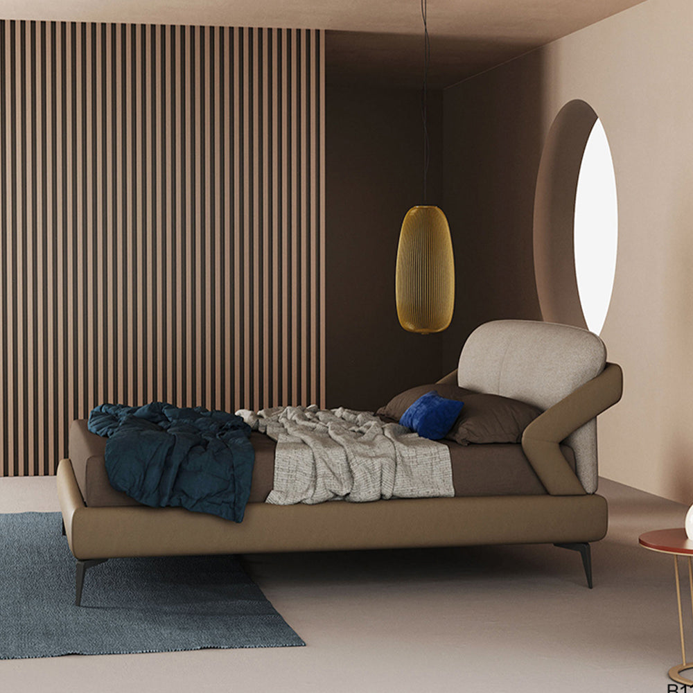 LUXORA B1291 150/180cm Length Solid Wood Frame Premium Linen Bed-White