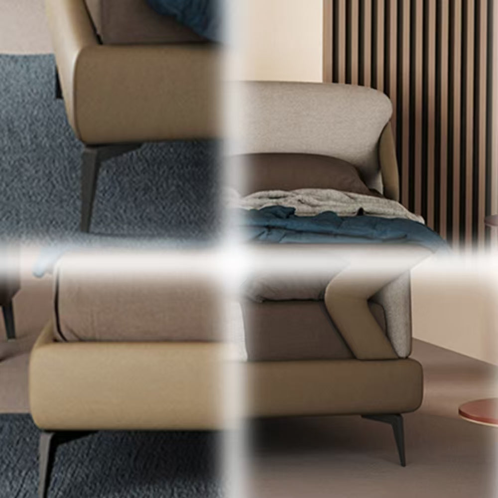 LUXORA B1291 150/180cm Length Solid Wood Frame Premium Linen Bed-White