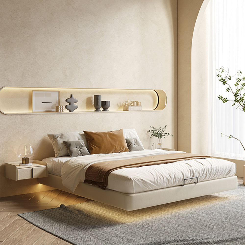 LUXORA B1144 150/180cm Length Solid Wood Headless Bed-White