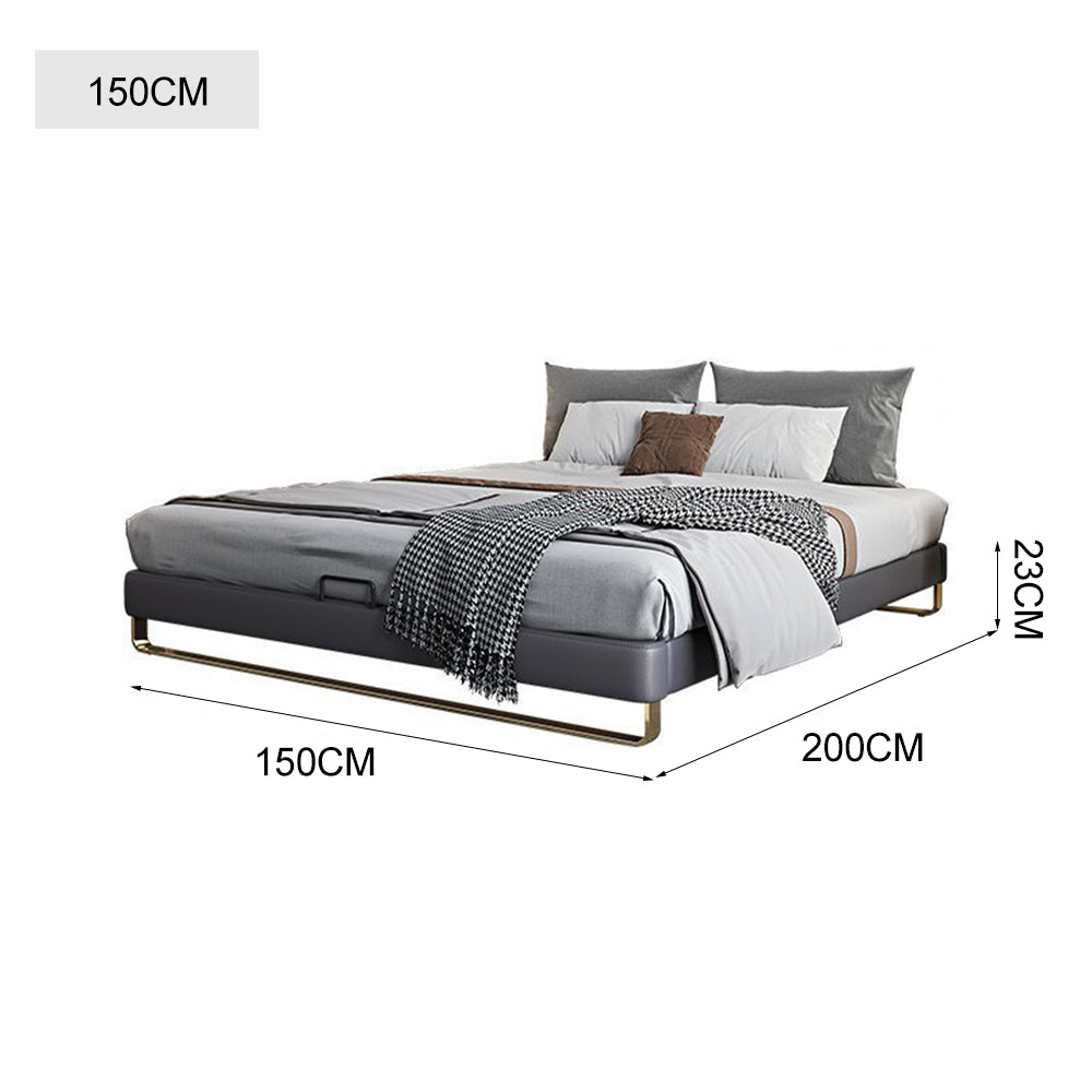 LIVARA B1145 150/180cm Length Solid Wood Headless Bed- Gray