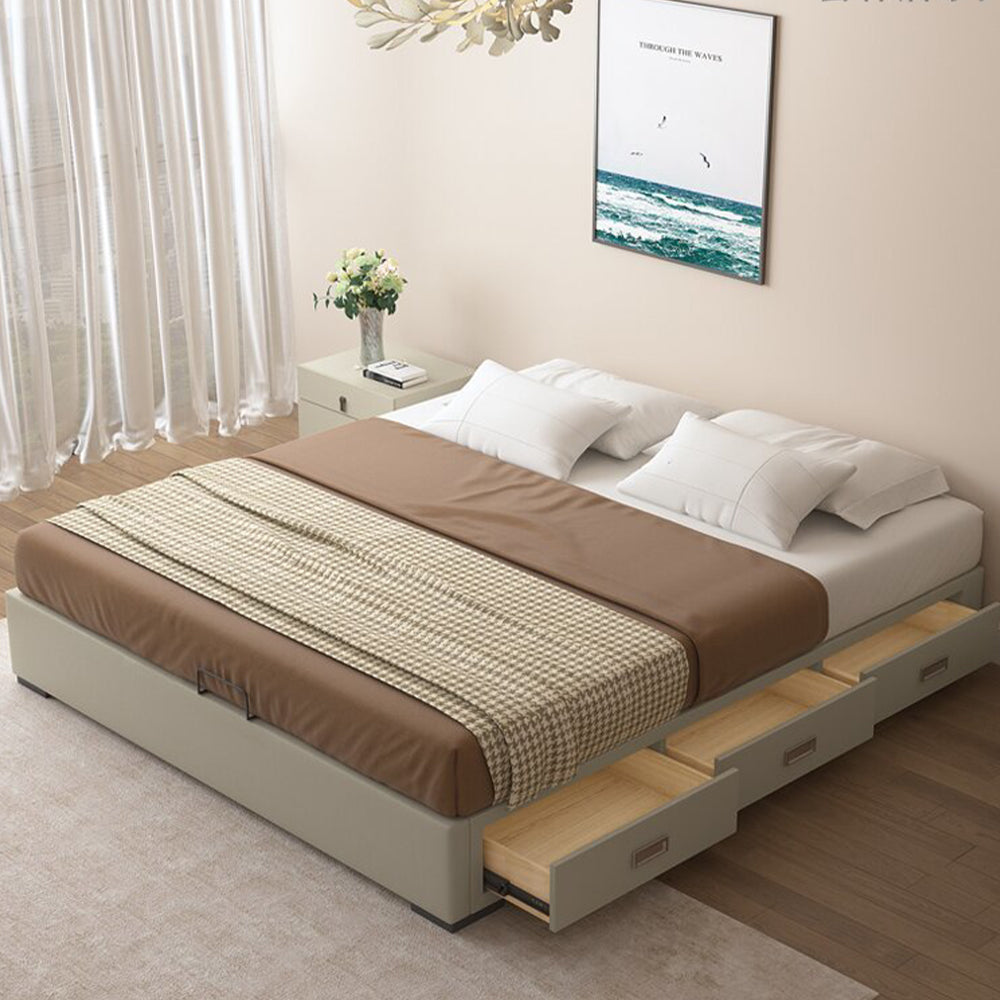 LIVARA B1148 150/180cm Length Solid Wood Headless Bed-White