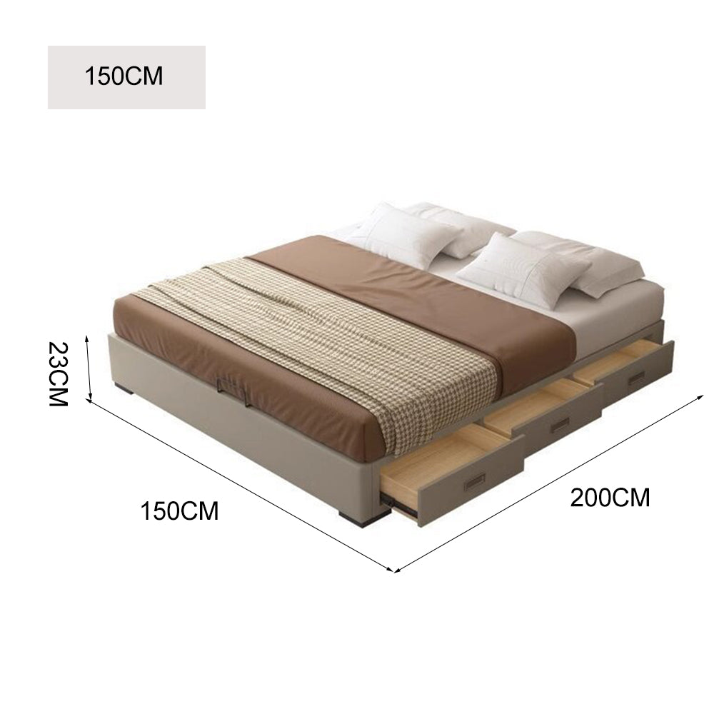 LIVARA B1148 150/180cm Length Solid Wood Headless Bed-White