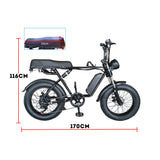 750W 48V R1ZCC Snow Bicycle 20-inch Electric Bike EBike Battery