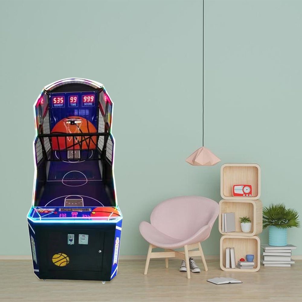 GAMEON 150W Basketball Arcade Machine With Electronic Scoreboard - Black