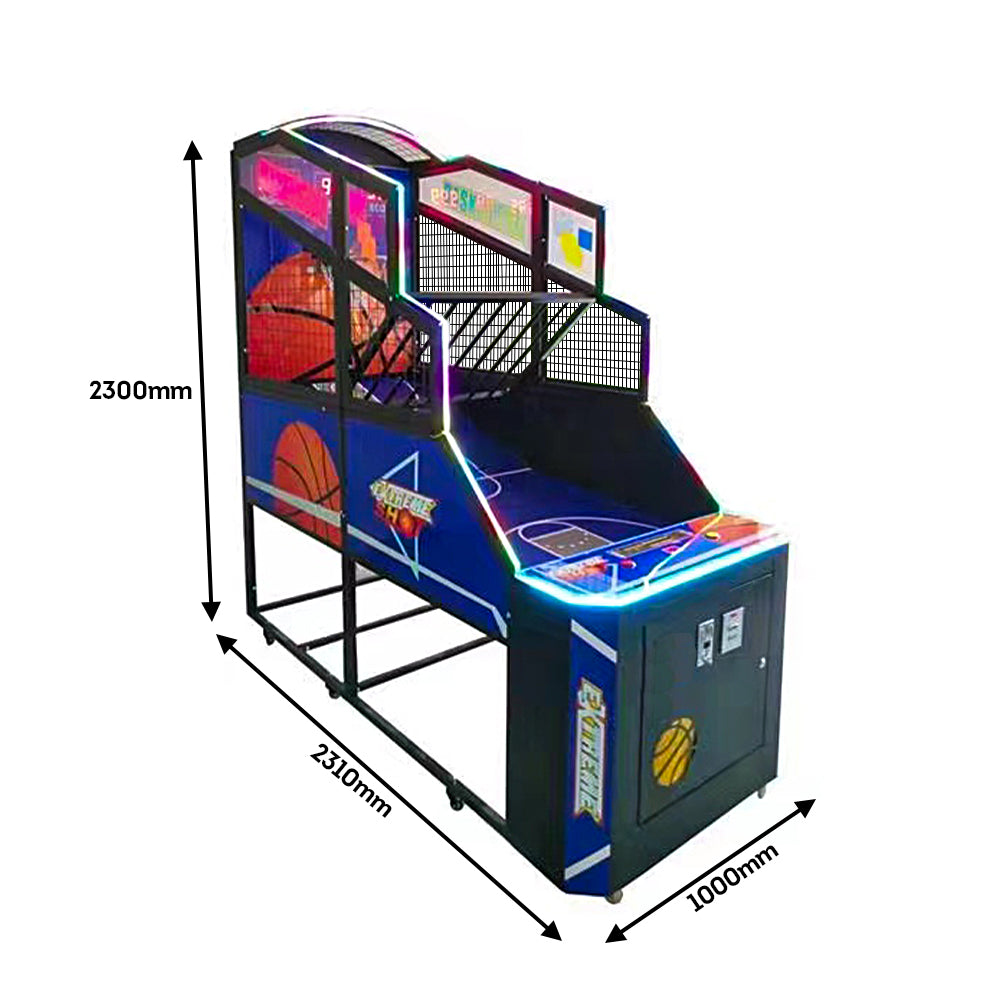 GAMEON 150W Basketball Arcade Machine With Electronic Scoreboard - Black