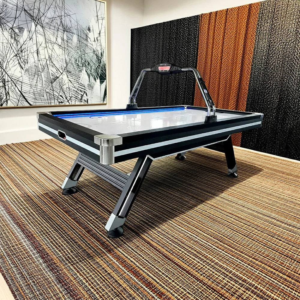 AIRMAX 7.5FT Air Hockey Table, LED Electronic Scoring System, Strong Support, Precise Ball Rebound, Durable Design - Black