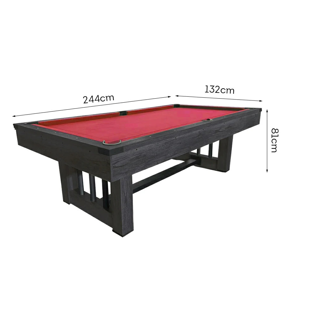 CUETIQ 8FT KD Pool Table, Half KD Construction, Precise Ball Rebound, Strong Support, Durable Design - Wood&Black
