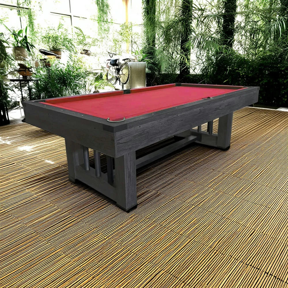 CUETIQ 8FT KD Pool Table, Half KD Construction, Precise Ball Rebound, Strong Support, Durable Design - Wood&Black