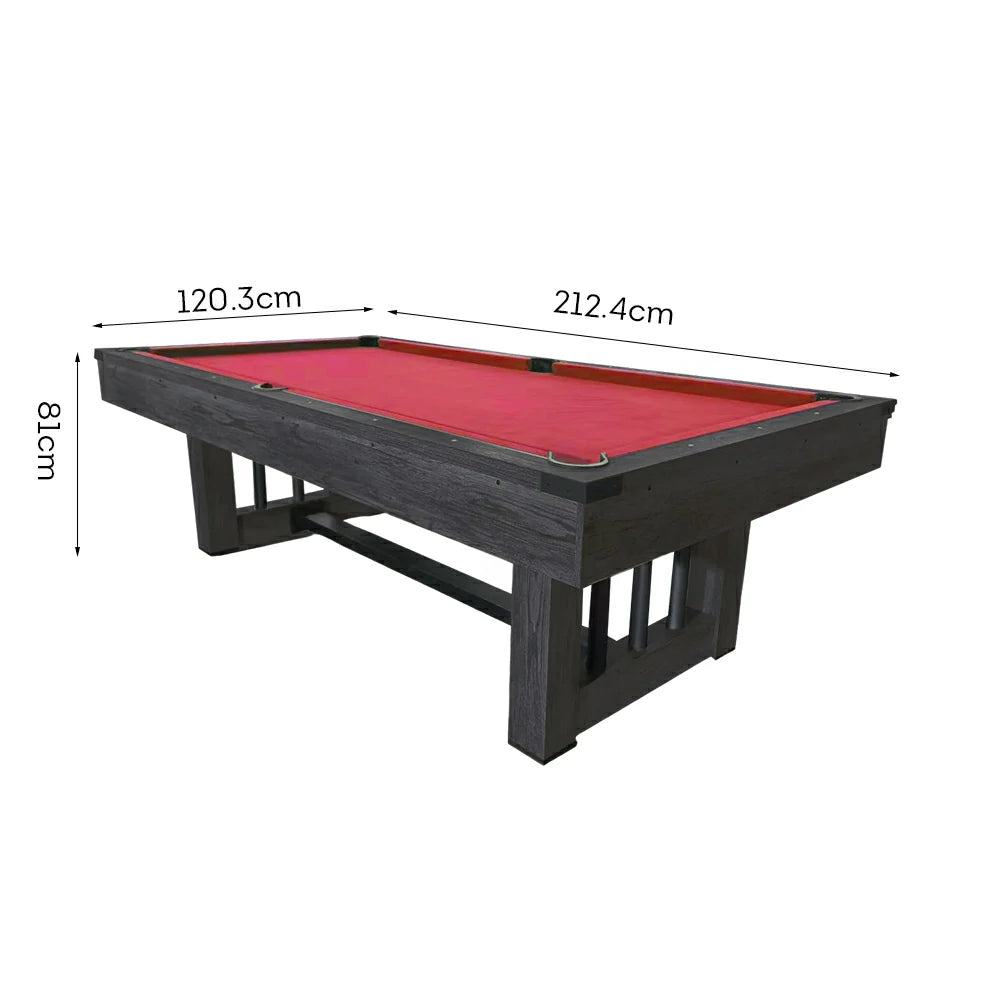 CUETIQ 7FT KD Pool Table, Half KD Construction, Precise Ball Rebound, Strong Support, Durable Design - Black&Wood