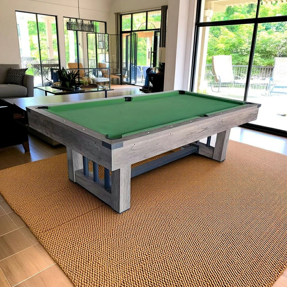 CUETIQ 7FT KD Pool Table, Half KD Construction, Precise Ball Rebound, Strong Support, Durable Design - Black&Wood