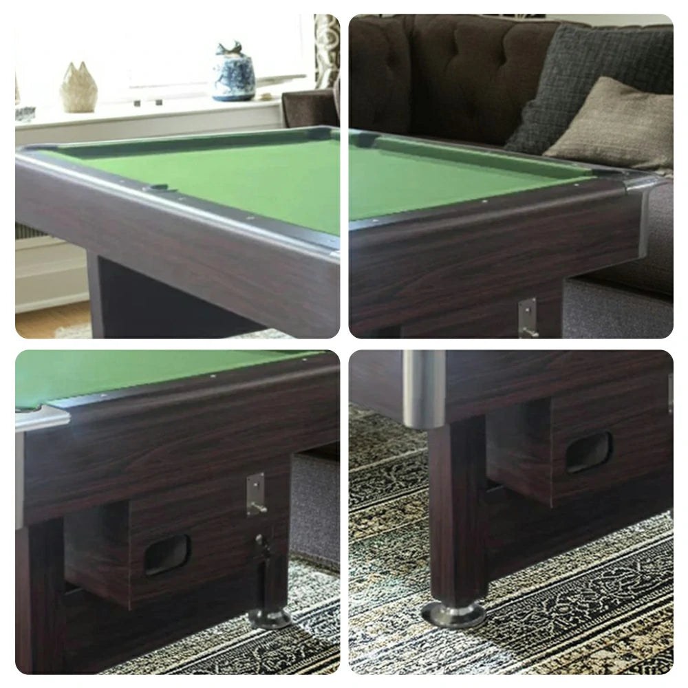 CUETIQ 7FT Pool Table - Professional Billiards Table, Heavy-Duty Frame, Luxury Modern Design, Adjustable 120mm Metal Legs, Precision Rubber Trimmings - Brown