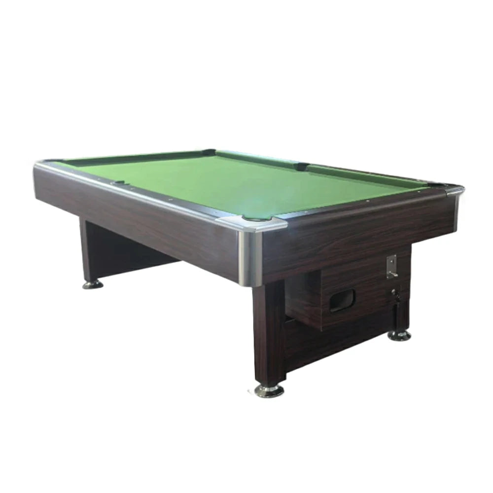 CUETIQ 7FT Pool Table - Professional Billiards Table, Heavy-Duty Frame, Luxury Modern Design, Adjustable 120mm Metal Legs, Precision Rubber Trimmings - Brown