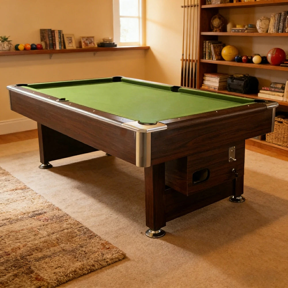 CUETIQ 8FT Foldable Green MDF Billiard Table with Free Accessories