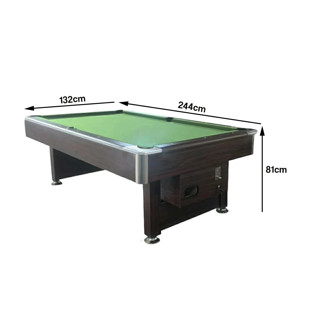 CUETIQ 8FT Foldable Green MDF Billiard Table with Free Accessories