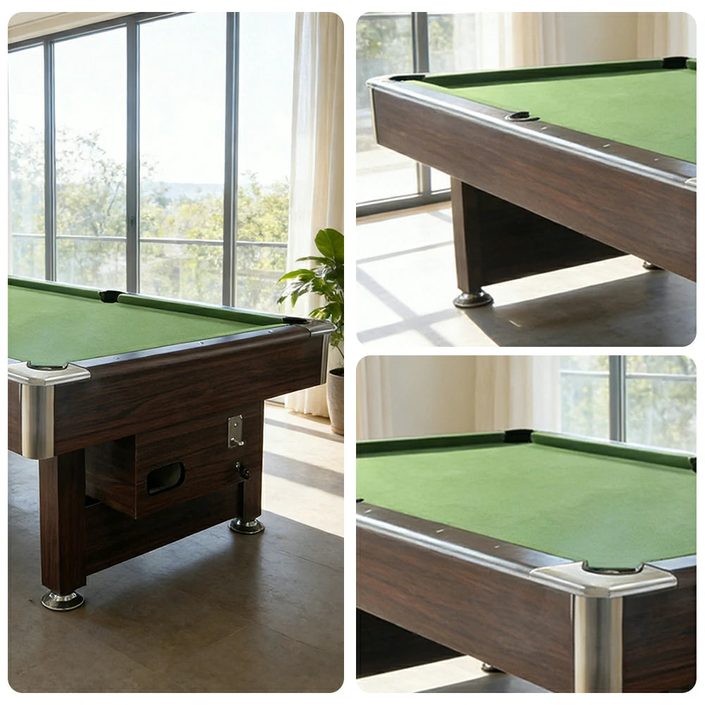 CUETIQ 8FT Foldable Green MDF Billiard Table with Free Accessories