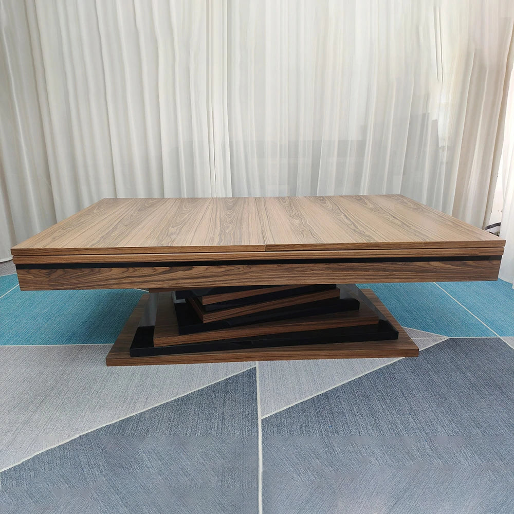 CUETIQ GE17 7FT/8FT/9FT Luxury Pool Table – Solid Wood Frame, Wool Cloth, Leather Pockets, Distinctive Leg Design, Premium Stability, Dining Table Top Cover