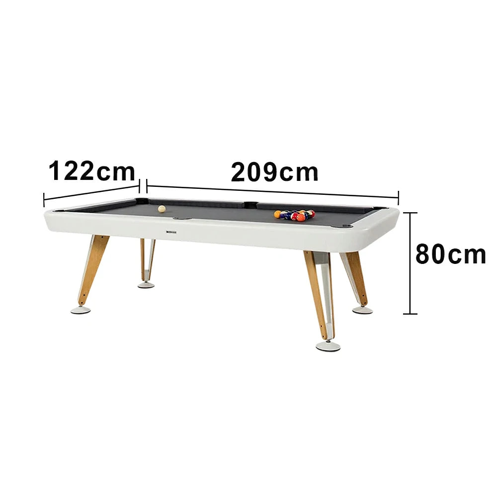 CUETIQ Italian Luxury Billiard Table - Sculptural Minimalist Design, Solid Wood Legs, Precision Metal Base, Premium Craftsmanship - Pearl White