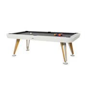 CUETIQ Italian Luxury Billiard Table - Sculptural Minimalist Design, Solid Wood Legs, Precision Metal Base, Premium Craftsmanship - Pearl White