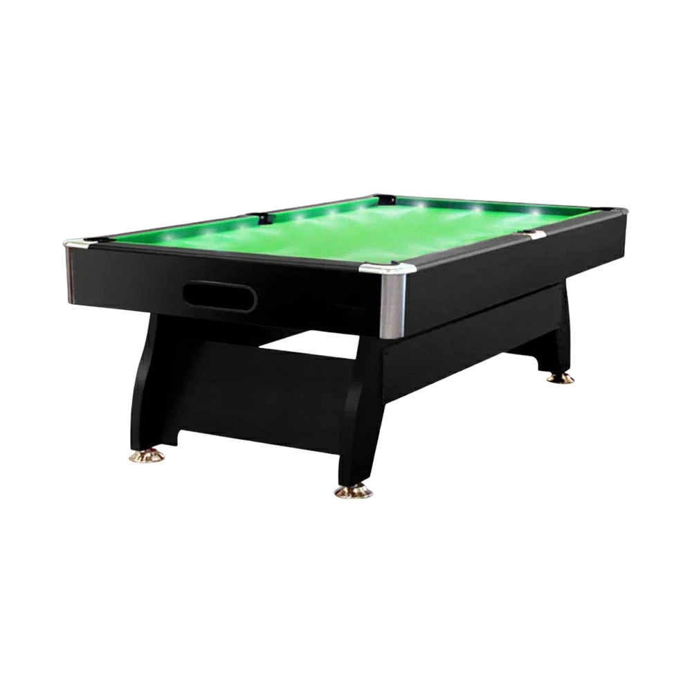 CUETIQ 9FT  LED Pool Table - Built-in LED Lighting Professional Play Home Game Set - Green